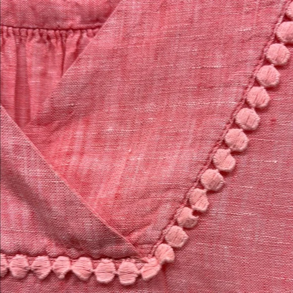 Talbots Pink Linen Sleeveless Top with V-Neck - Picture 4 of 5